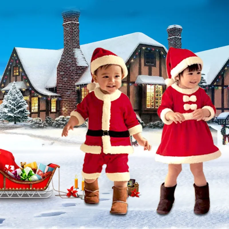 Baby Clothing Unit - Kostum Santa Claus Natal Bayi Laki-laki/Perempuan,