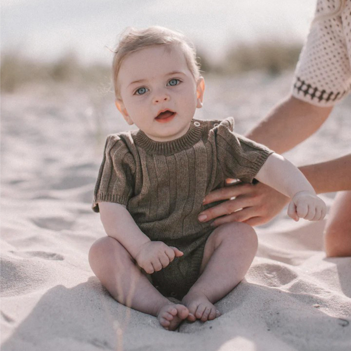 Baby Clothing Outlet - Bodysuit Rajutan Lengan Pendek Bayi Baru