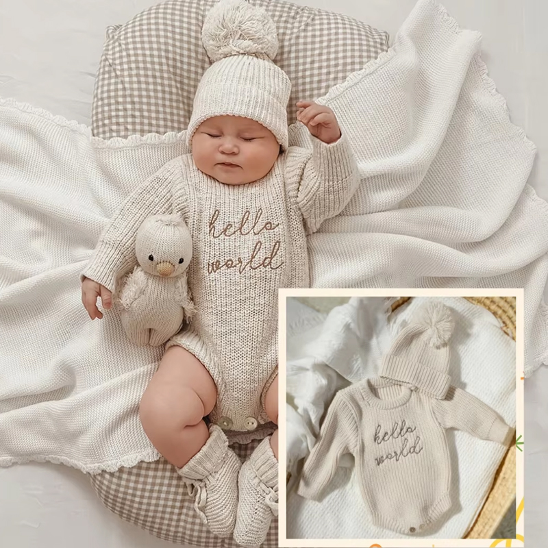 Baby Clothing Boy - Ylsteed Hello World Romper fotografi bayi,